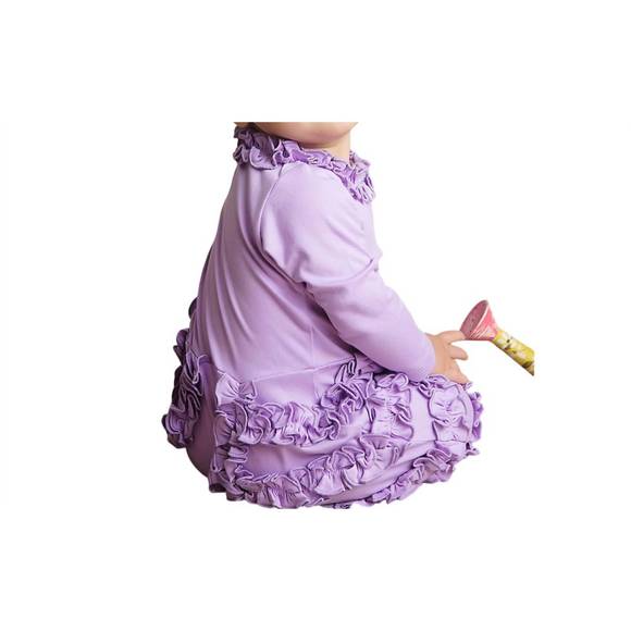 NEW LEMON LOVES LAYETTE baby girls peony romper in sheer lilac - Picture 2 of 3